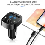 Car Charger FM Transmitter Bluetooth Audio Dual USB Car MP3 Player Autoradio Handsfree Charger 3.1A Fast Charger Car Accessories - Image 6