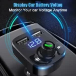 Car Charger Wireless Bluetooth FM Transmitter Hands-Free Calling Radio Receiver Mp3 Music Stereo Adapter Dual USB Port Charger - Image 3