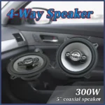 Two 5-inch 300W dual-channel car HIFI coaxial speakers, full-range stereo sound, 4.0 surround sound, 36V safe voltage. - Image 6