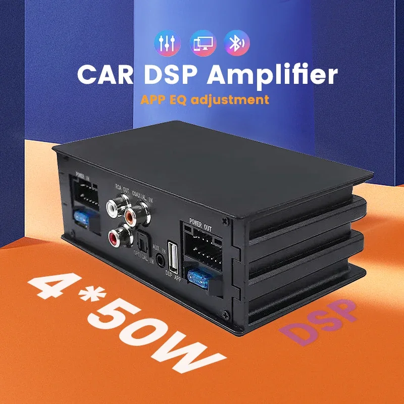 S689b7e9397d349d9bc1551d6d627ca34j.webp Audio DSP Digital Processor 4x50W High Power Amplifier for Honda KIA Toyota Android Car Radio Sound Upgrade Subwoofer APP Adjust - Image 1