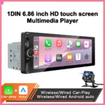 1DIN 6.86inch Universal MP5 Car Radio Support Wireless Carplay Android AUTO AUX USB  BT Touch Screen Multimedia Video Player