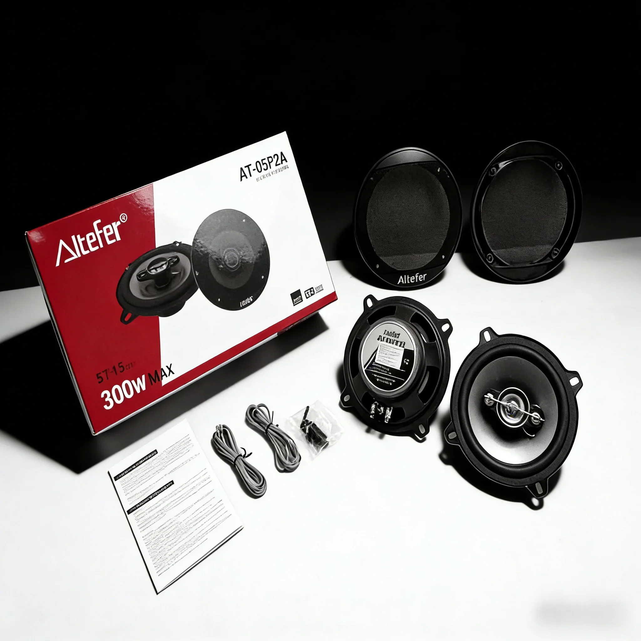 Sa53e6678735443dea83bc7166baa60572.webp Two 5-inch 300W dual-channel car HIFI coaxial speakers, full-range stereo sound, 4.0 surround sound, 36V safe voltage. - Image 1