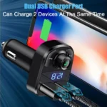 Car Charger Wireless Bluetooth FM Transmitter Hands-Free Calling Radio Receiver Mp3 Music Stereo Adapter Dual USB Port Charger - Image 2