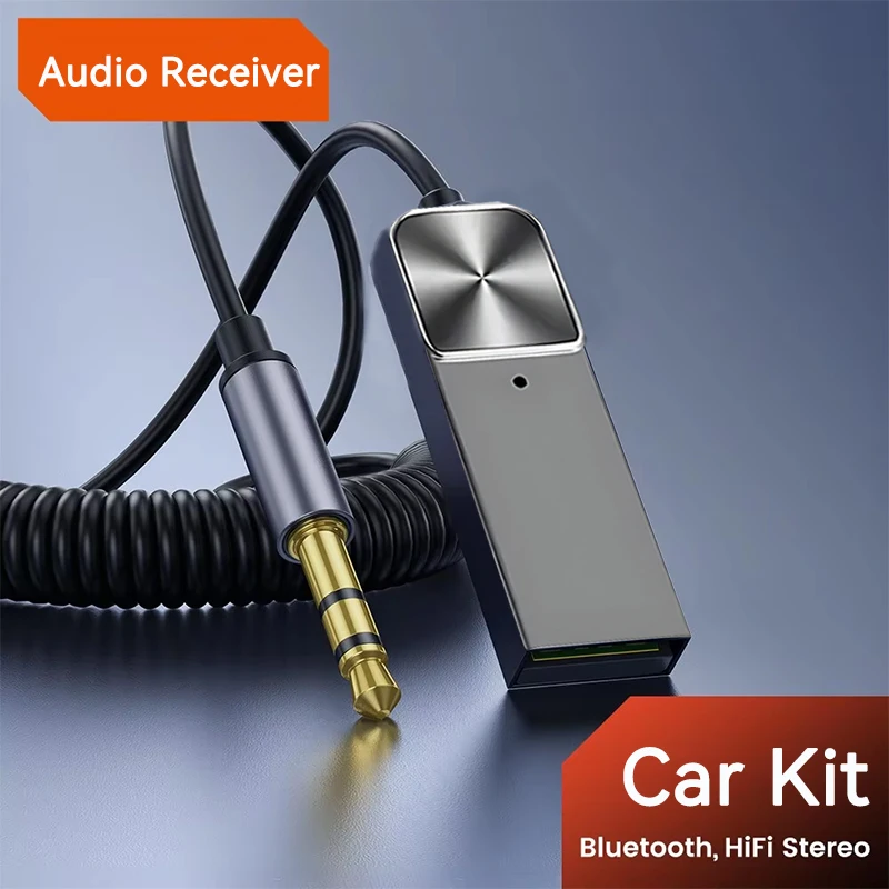Sbddbbe3abb5943488a2572a932da529aN.webp Bluetooth 5.5 Car Kit AUX Audio Receiver USB To 3.5mm Hifi Stereo Music Navigation Handsfree With Mic Wireless Adapter Transmit - Image 1