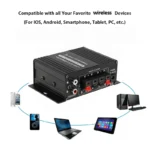 AK170 Mini Digital Power Audio Car Amplifier Blue Light Stereo Audio Amplifier for Home Theater Club Party Music 200Wx2 Power - Image 3