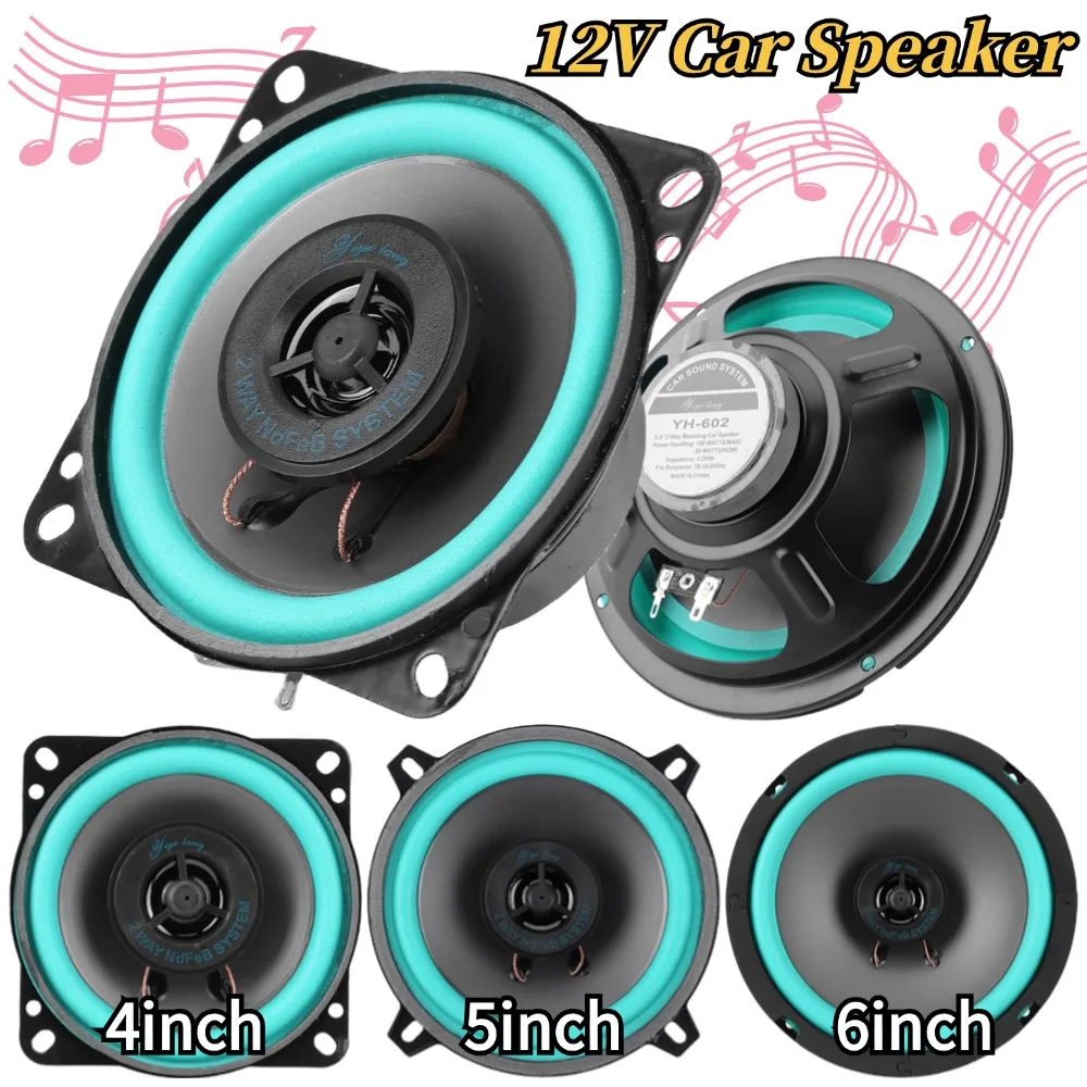 Sff221302cc2945e09086516f707a9fbaM.webp 4/5/6.5 Inch Car Speakers Coaxial Subwoofer 100W/160W Universal Automotive Audio Music Full Range Frequency Car Stereo Speaker - Image 1
